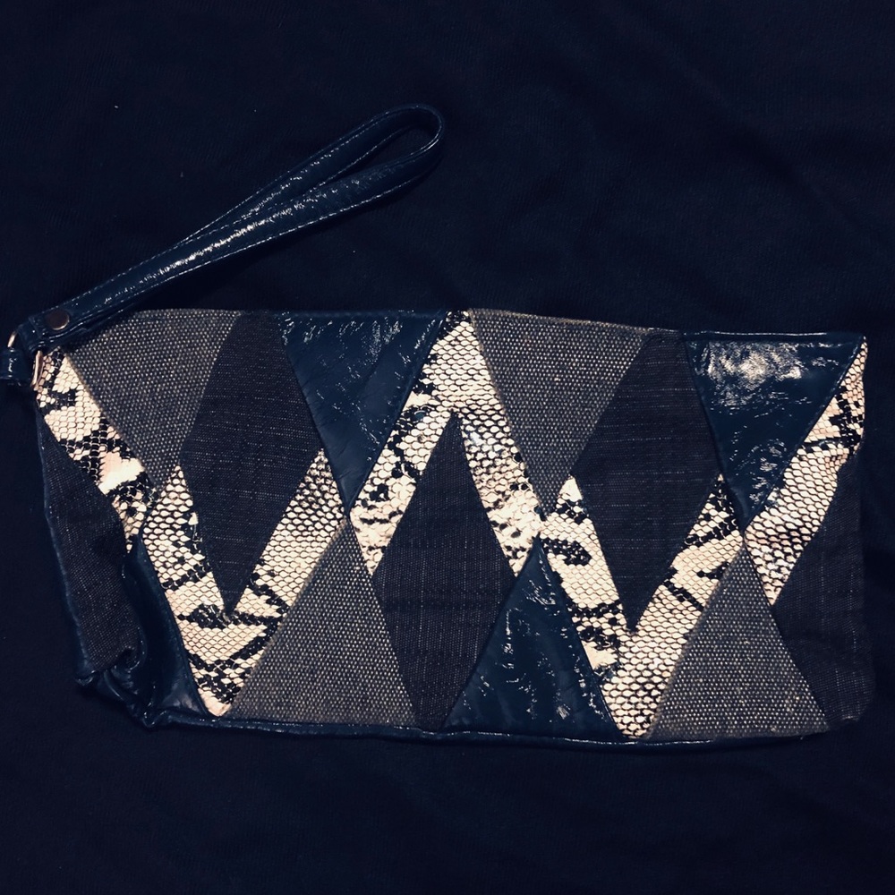 Denim, Faux Snakeskin & Leather Patchwork Bag!